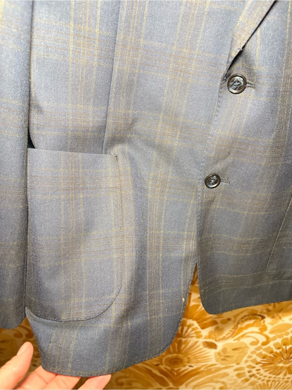 Bar III Blue Windowpane Plaid Blazer Sport Coat Two Button Business Casual - Picture 8 of 13